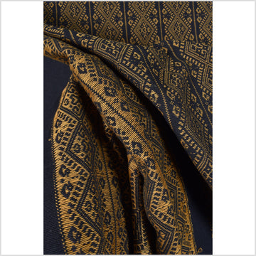 Burnt orange & black cotton Chin/Naga tribal textile ethnic embroidered boho fabric Burma hill tribe tapestry Thailand India Hmong EC72