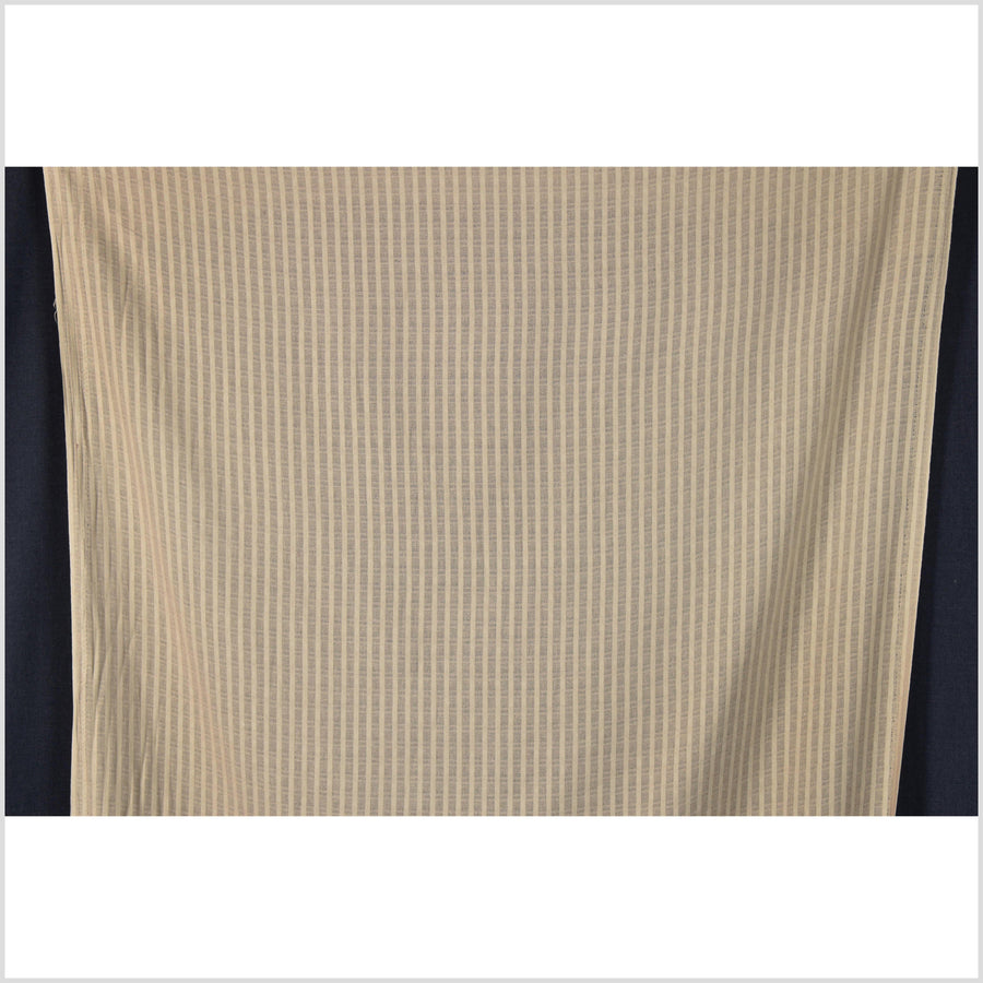 Neutral, soft beige woven cotton fabric, window pane pattern, light weight, semi sheer, Thai cloth by 10 yards PHA389-10