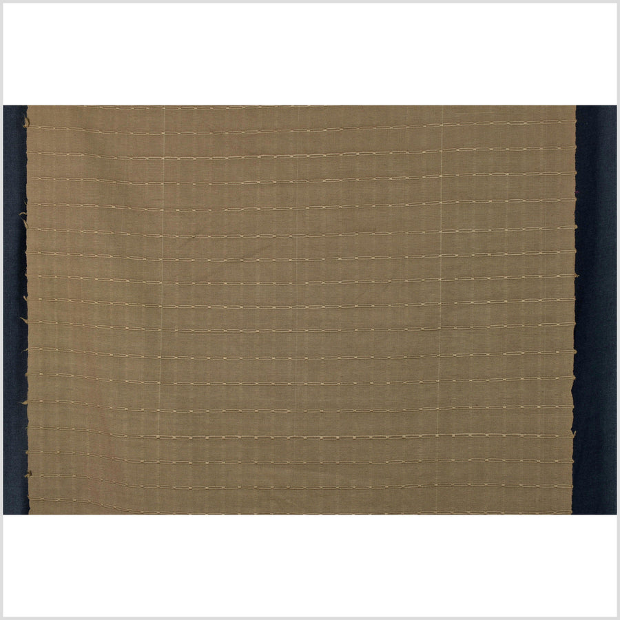 Beaver brown, geometric raised texture cotton canvas, handwoven, sturdy medium-weight, pillow supply, Fabric By The Yard PHA390
