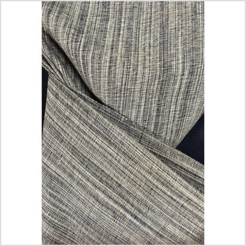 Eye-catching dark beige & gray stripe pattern fabric, neutral handwoven cotton, medium weight, Thailand craft, sold by 10 yards PHA407-10