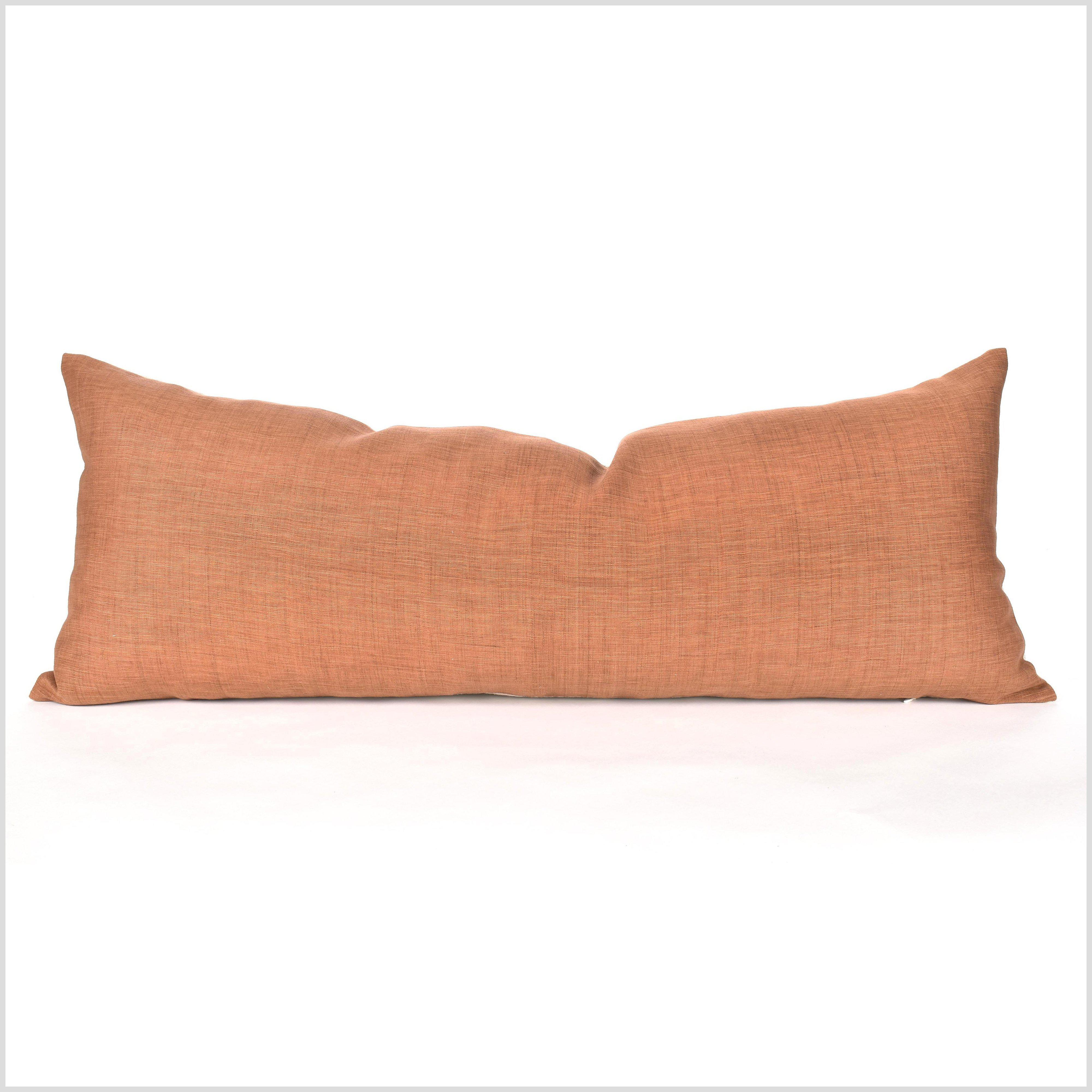 African Handwoven Mudcloth Rust Pillow-14x36 Tribal/Neutral