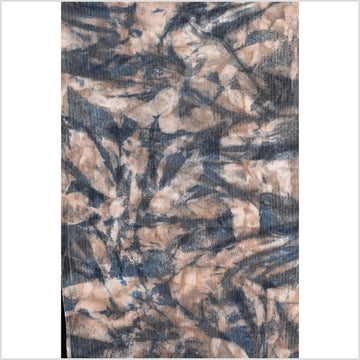 Batik fabric, blue, gray, brown, 100% cotton, shibori, ethnic textile, handmade tie dye cloth MQ84