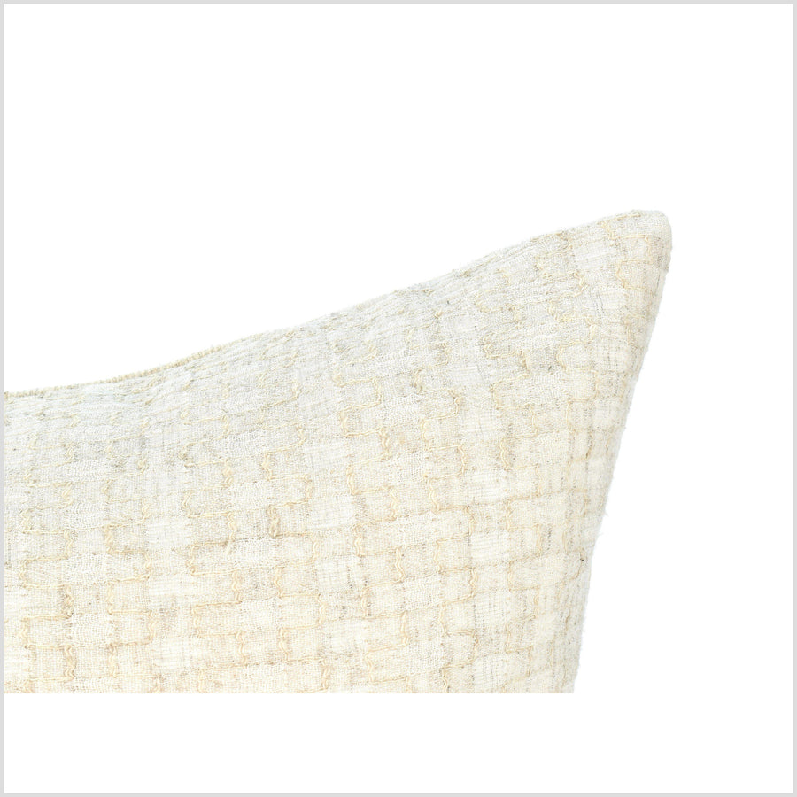 Geometric pattern pillowcase, neutral beige off-white cushion, modernist minimalist home decor, cotton light tone pillow cover QQ82
