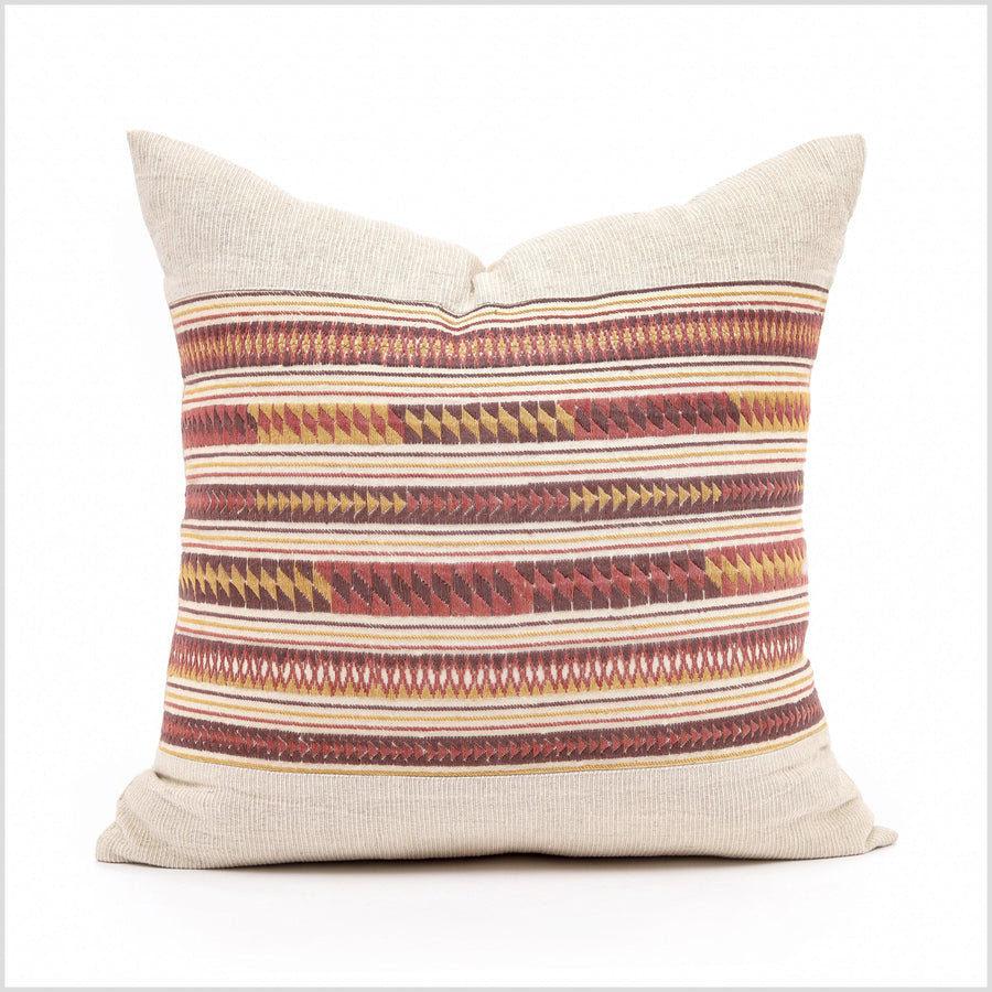 Hand embroidery tribal ethnic Akha pillow, traditional textile design, 22
