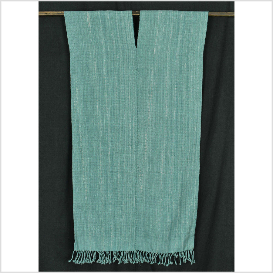 Natural organic dye cotton, handwoven neutral earth tone tribal textile, Karen Hmong fabric, Thai striped boho throw MM48