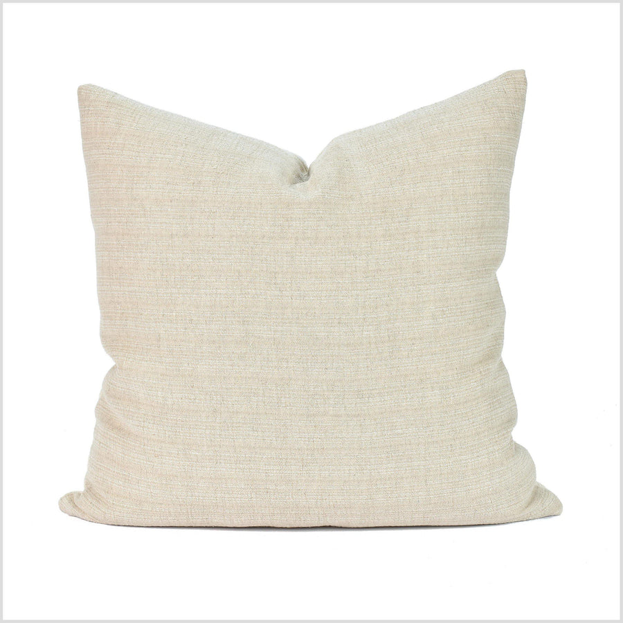 Neutral beige oatmeal linen and cotton striped pillow cover, natural minimalist decor pillowcase, rustic pinstripe unbleached cushion QQ84