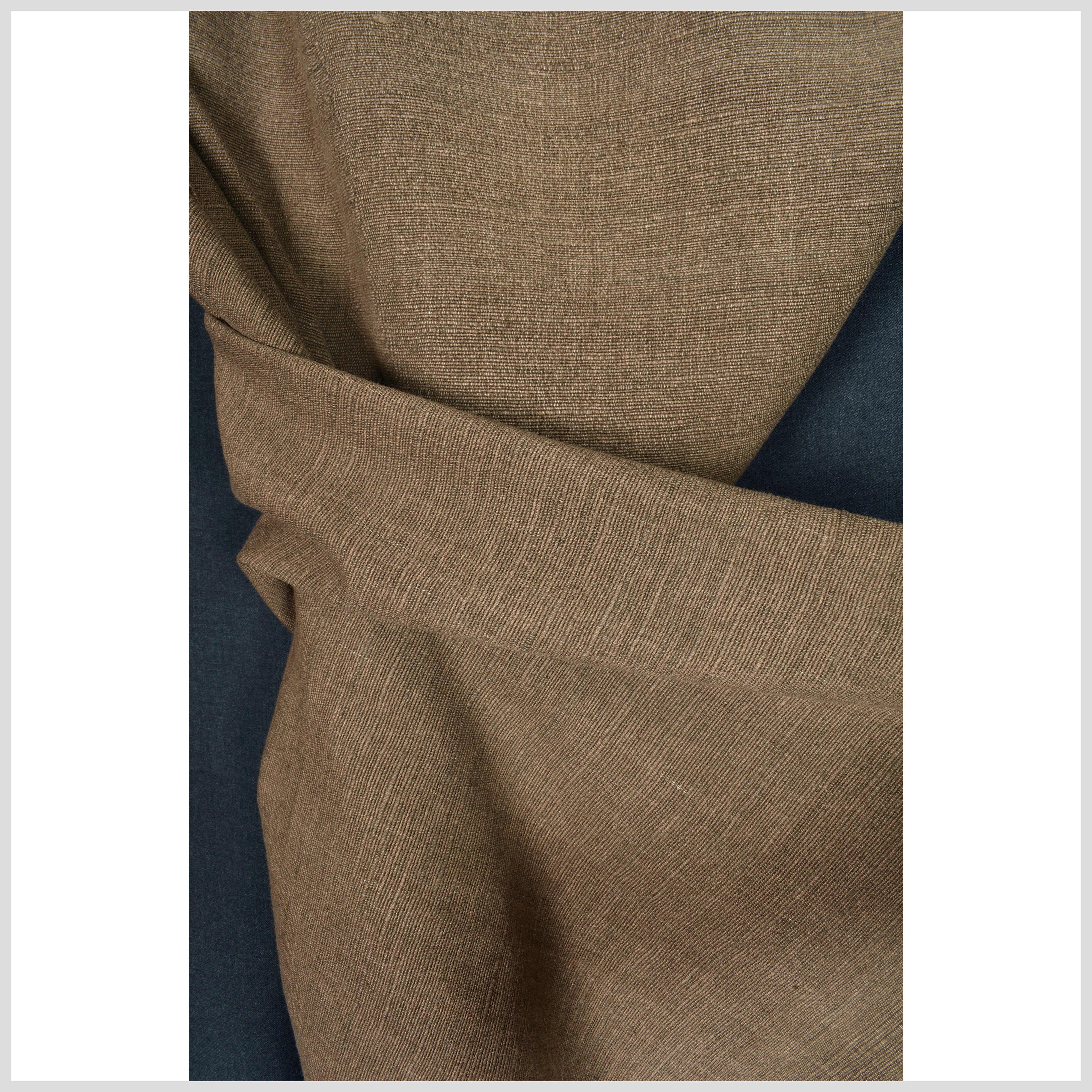 Textured handwoven, rust brown orange,100% cotton natural dye fabric,  medium-weight, per yard PHA159