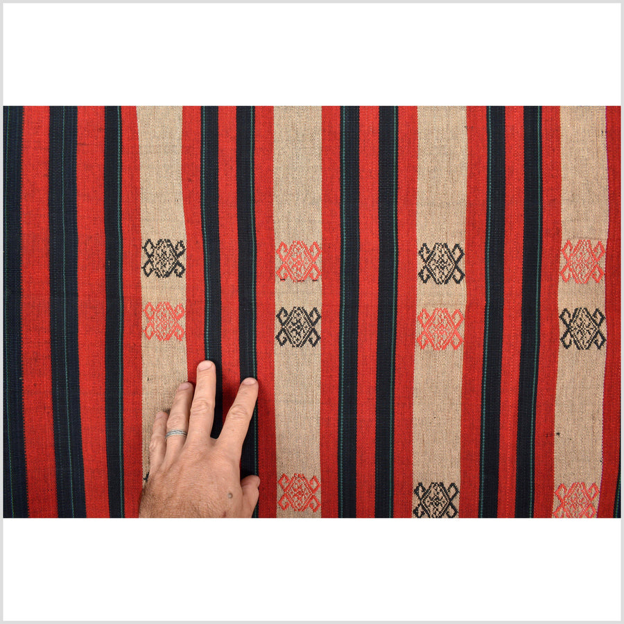 Tribal tapestry textile Naga ethnic blanket tribal home decor handwoven cotton bed throw striped boho cotton fabric NN98