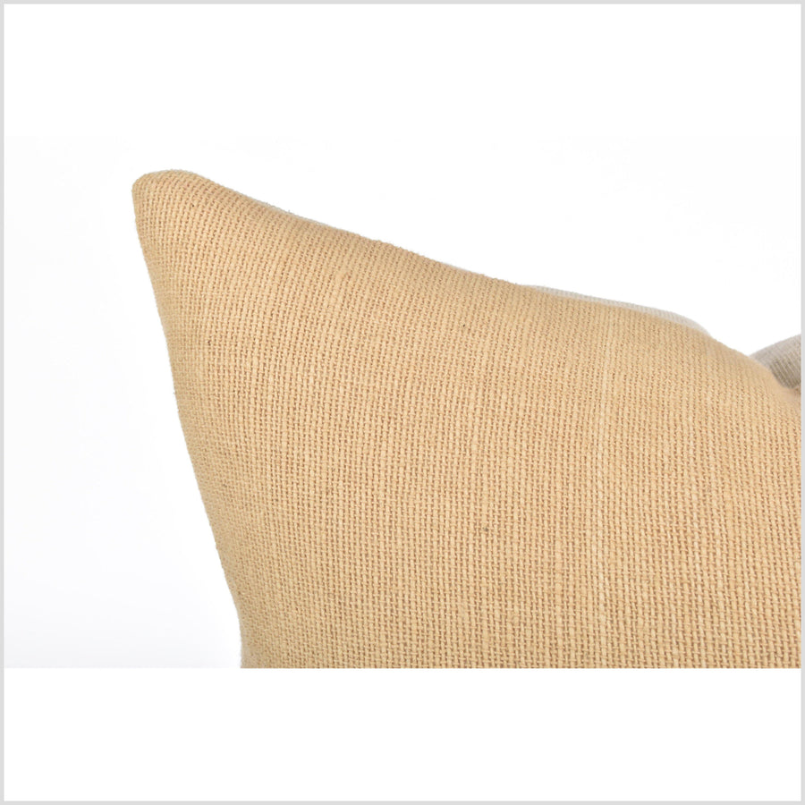 Warm camel color throw pillow, choose your size, handwoven tan brown cotton pillowcase, neutral and soft, minimalist home decor cushion QQ11