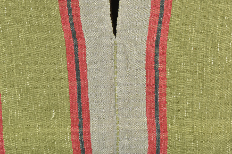 Natural organic dye cotton, handwoven neutral earth tone tribal textile, Karen Hmong fabric, Thai striped boho throw CLE1