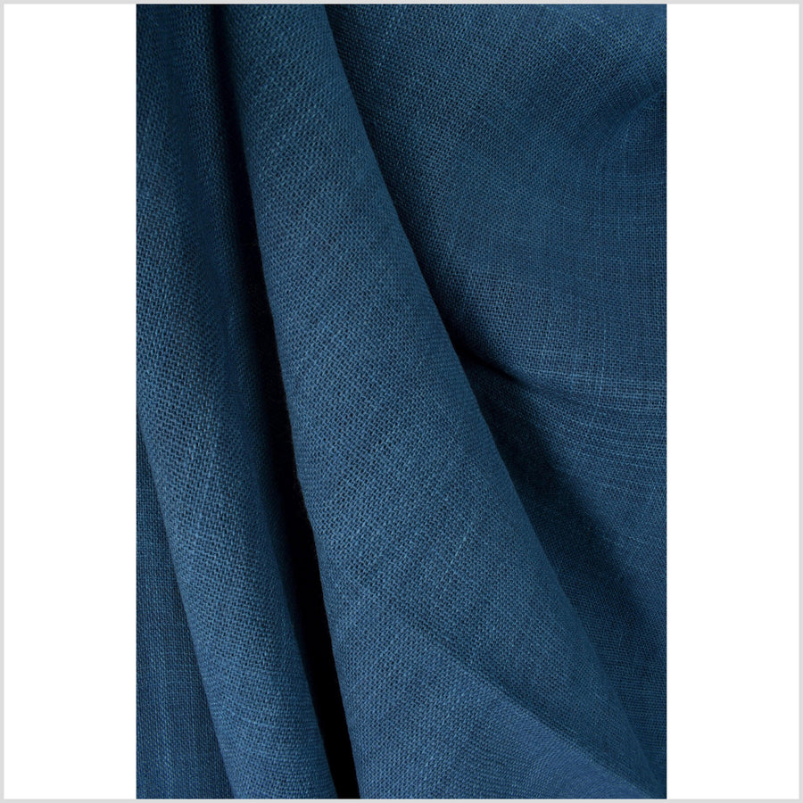 Indigo blue, handwoven thick yarn weave, 100% cotton, traditional natural dye, medium-weight, Thailand craft, sold per yard PHA347