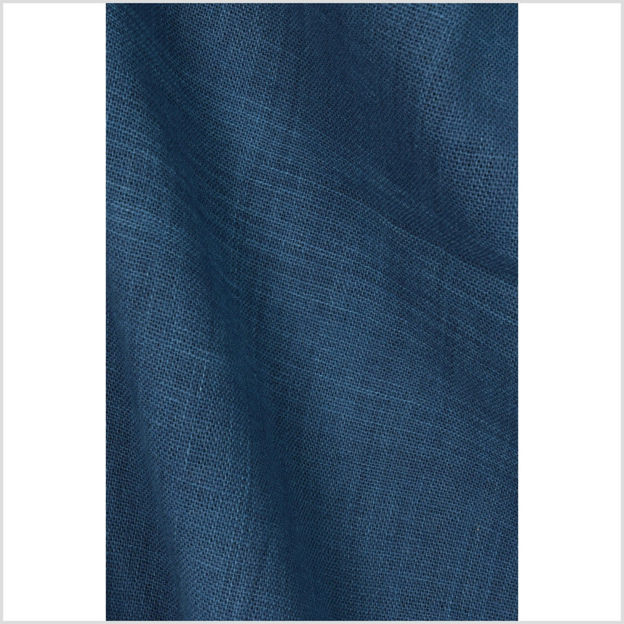 Indigo blue, handwoven thick yarn weave, 100% cotton, traditional natural dye, medium-weight, Thailand craft, sold per yard PHA347