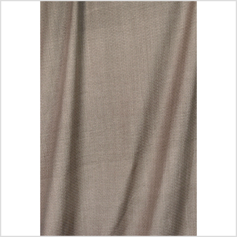 Mocha brown, cafe au lait, honeycomb pattern handwoven cotton fabric, light-weight, soft, quilted material, Thailand woven by the yard PHA340-10