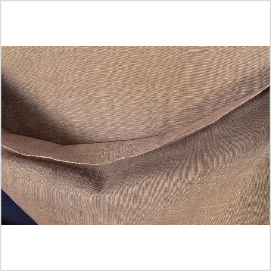 Textured, handwoven cafe au lait, brown,100% cotton natural dye fabric, medium-weight, luxurious and soft, sold per yard PHA336