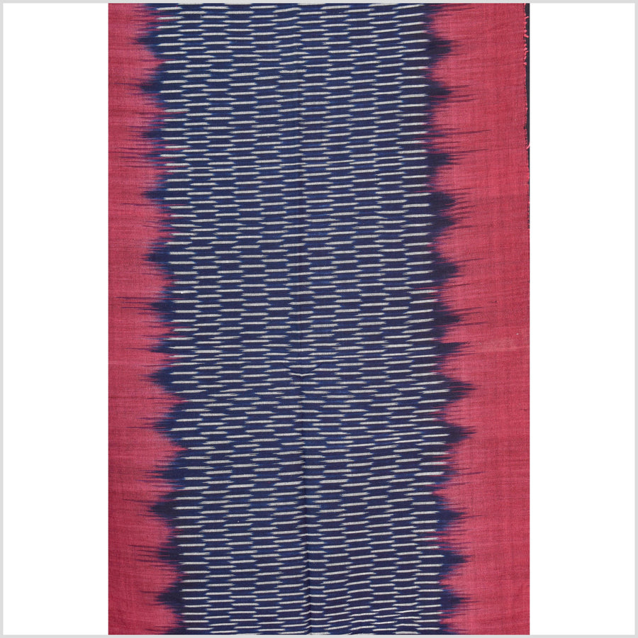 Ikat tribal tapestry, ethnic Laos Tai Lue boho home decor, handwoven cotton skirt sarong Asian fabric CLE193