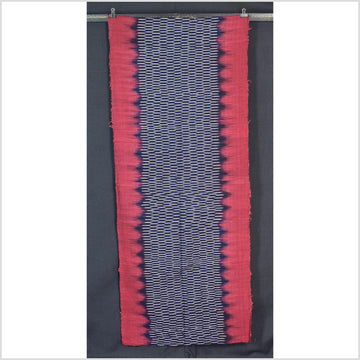 Ikat tribal tapestry, ethnic Laos Tai Lue boho home decor, handwoven cotton skirt sarong Asian fabric CLE193