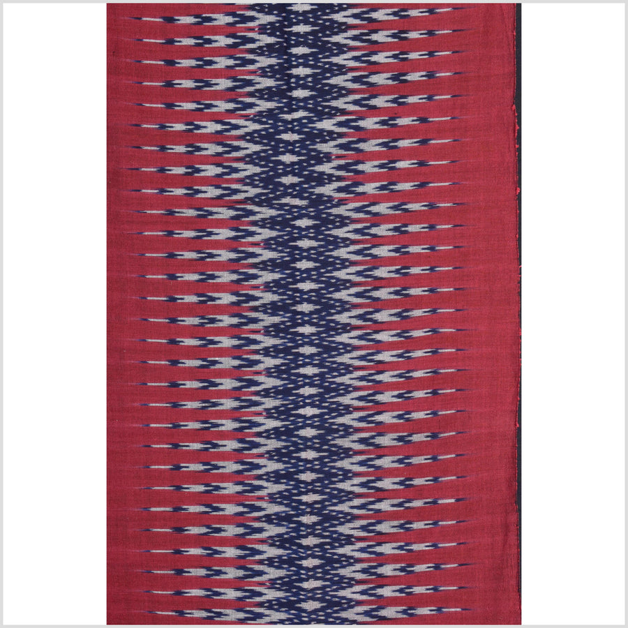 Ikat tribal tapestry, ethnic Laos Tai Lue boho home decor, handwoven cotton skirt sarong Asian fabric CLE194