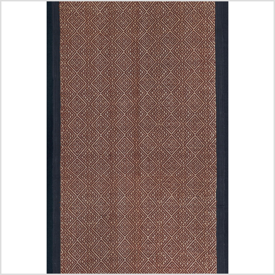 Brown Chin tribal textile brown home decor boho blanket, cotton fabric shoulder wrap hand woven table runner ethnic wall art tapestry CLE196