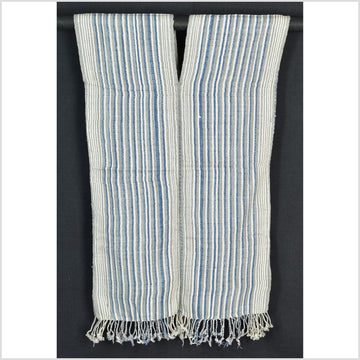Natural organic dye cotton, handwoven neutral earth tone tribal textile, Karen Hmong fabric, Thai striped boho throw CLE72