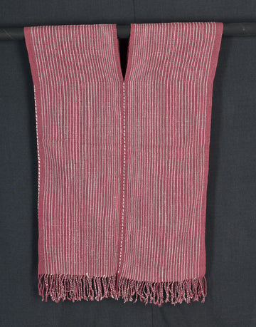 Natural organic dye cotton, handwoven neutral earth tone tribal textile, Karen Hmong fabric, Thai striped boho throw CLE9