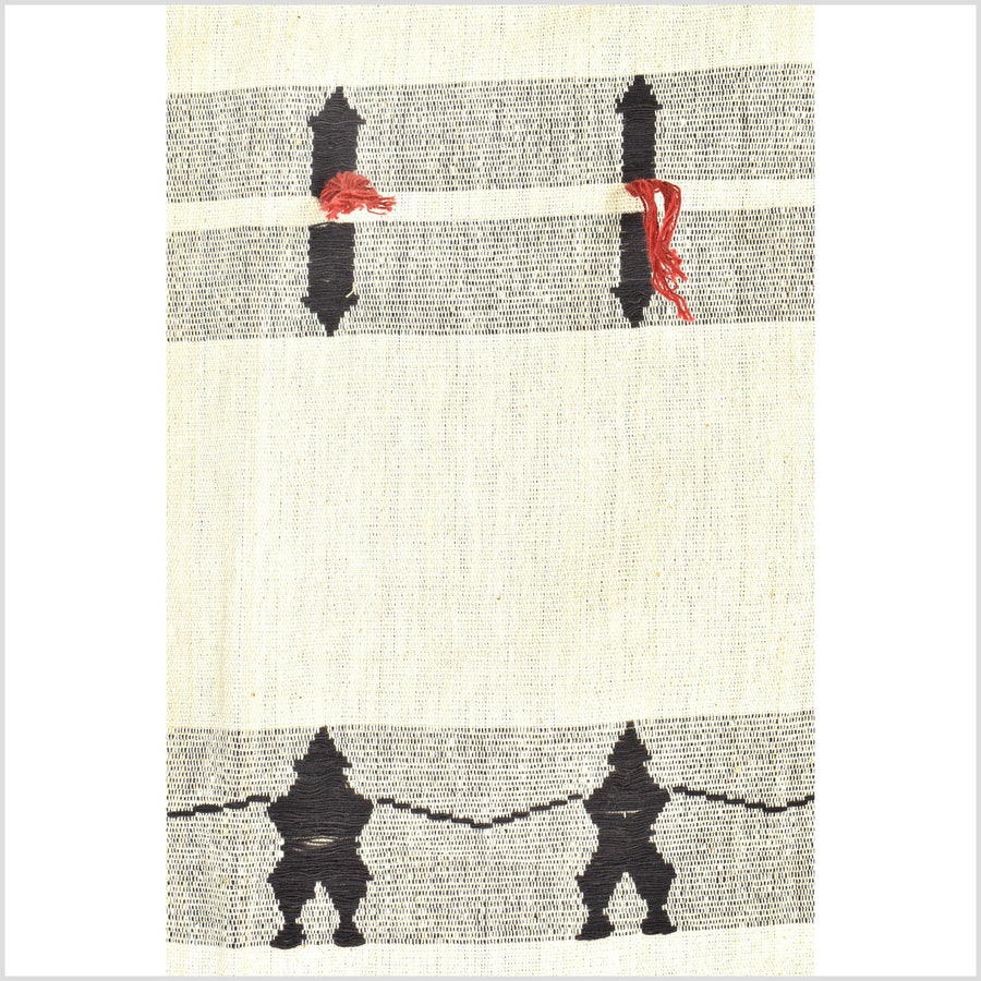 Superb, vintage tribal home decor ethnic Naga blanket, neutral, handwoven cotton throw boho Thailand Burma India tapestry EW185