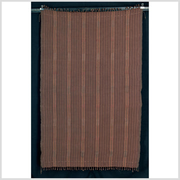 Copper bronze geometric Naga tribal textile, ethnic embroidered boho fabric Burma hill tribe tapestry Thailand India Hmong II132