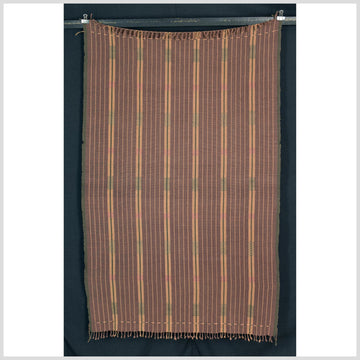 Copper orange geometric Naga tribal textile, ethnic embroidered boho fabric Burma hill tribe tapestry Thailand India Hmong II134