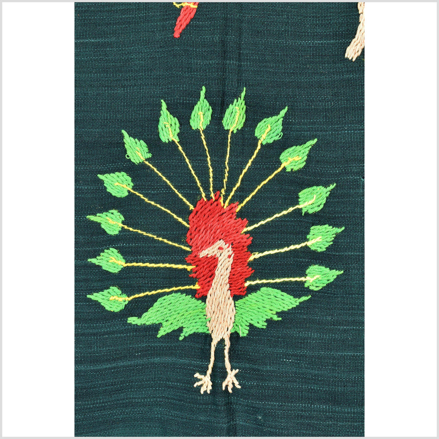 Evergreen cotton story quilt Naga tribal textile ethnic embroidered boho fabric Burma hill tribe tapestry Thailand India Hmong II19