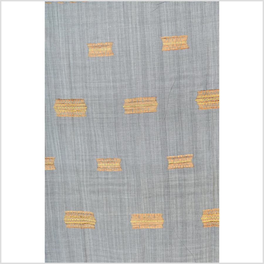 Tribal ethnic Naga tattoo blanket, minimal neutral gray gold, handwoven cotton throw boho Thailand Burma India tapestry ii211