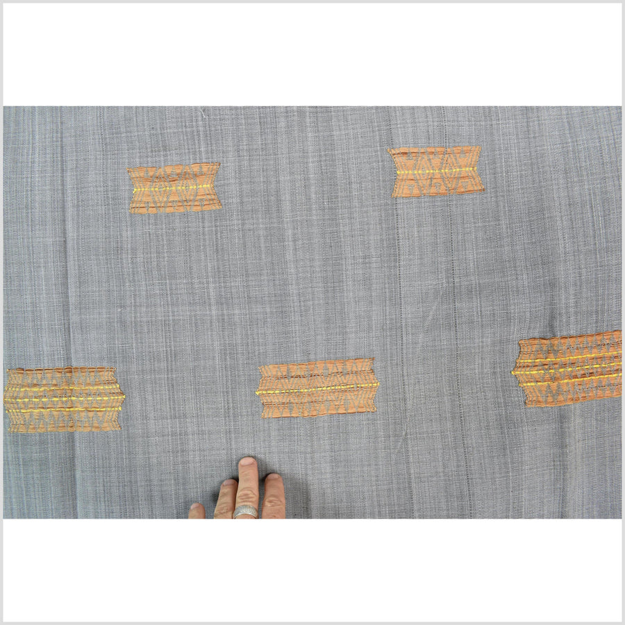 Tribal ethnic Naga tattoo blanket, minimal neutral gray gold, handwoven cotton throw boho Thailand Burma India tapestry ii211