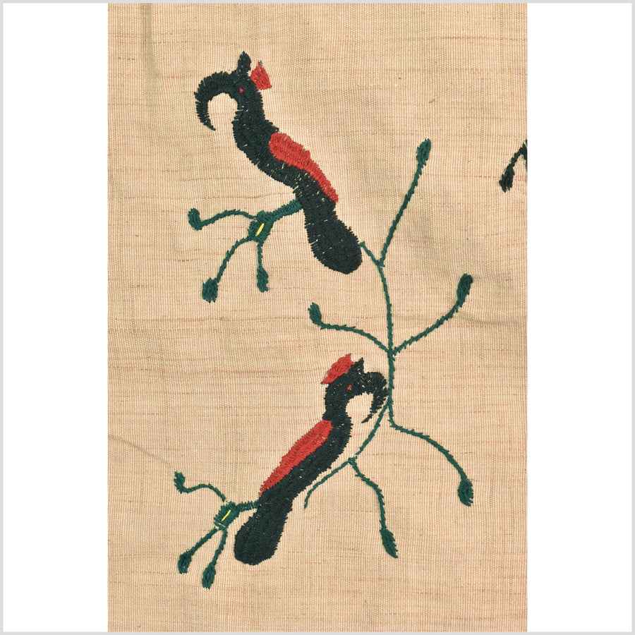 Golden caramel cotton story quilt Naga tribal textile ethnic embroidered boho fabric Burma hill tribe tapestry Thai India Hmong MP31