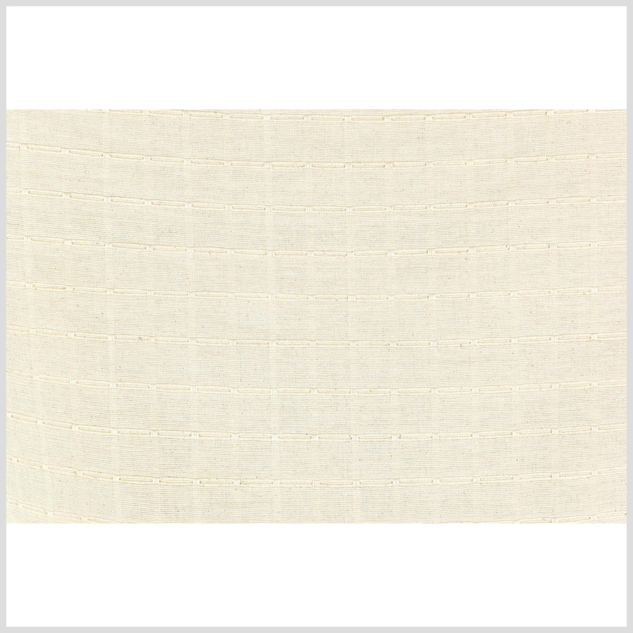 Unbleached, geometric pattern cotton, medium-weight, neutral beige color, natural cotton canvas, pillow supply, Fabric By The Yard PHA156