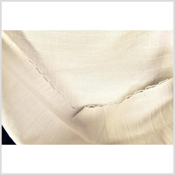 Unbleached, geometric pattern cotton, medium-weight, neutral beige color, natural cotton canvas, pillow supply, fabric by 10 yards PHA156-10