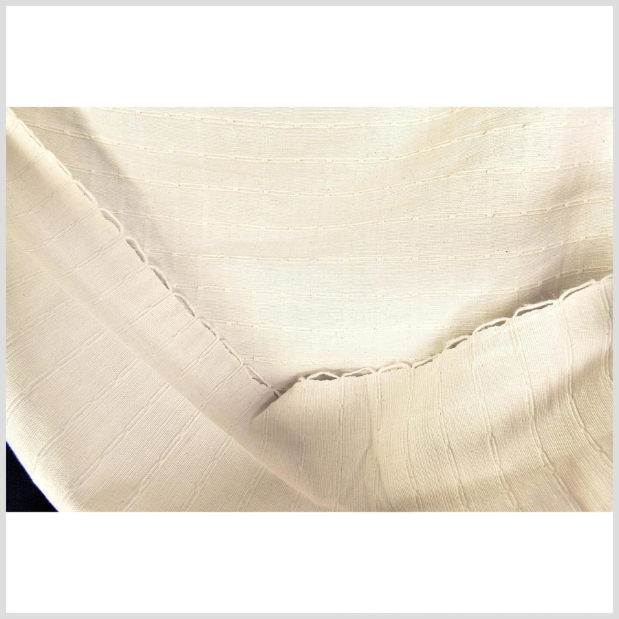 Unbleached, geometric pattern cotton, medium-weight, neutral beige color, natural cotton canvas, pillow supply, Fabric By The Yard PHA156