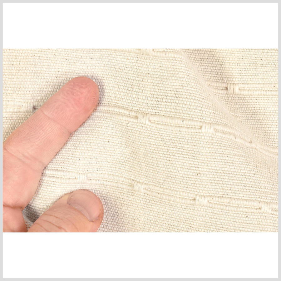 Unbleached, geometric pattern cotton, medium-weight, neutral beige color, natural cotton canvas, pillow supply, Fabric By The Yard PHA156