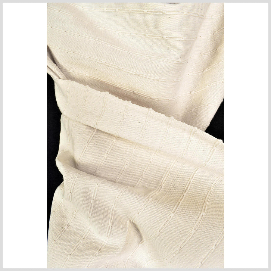 Unbleached, geometric pattern cotton, medium-weight, neutral beige color, natural cotton canvas, pillow supply, Fabric By The Yard PHA156