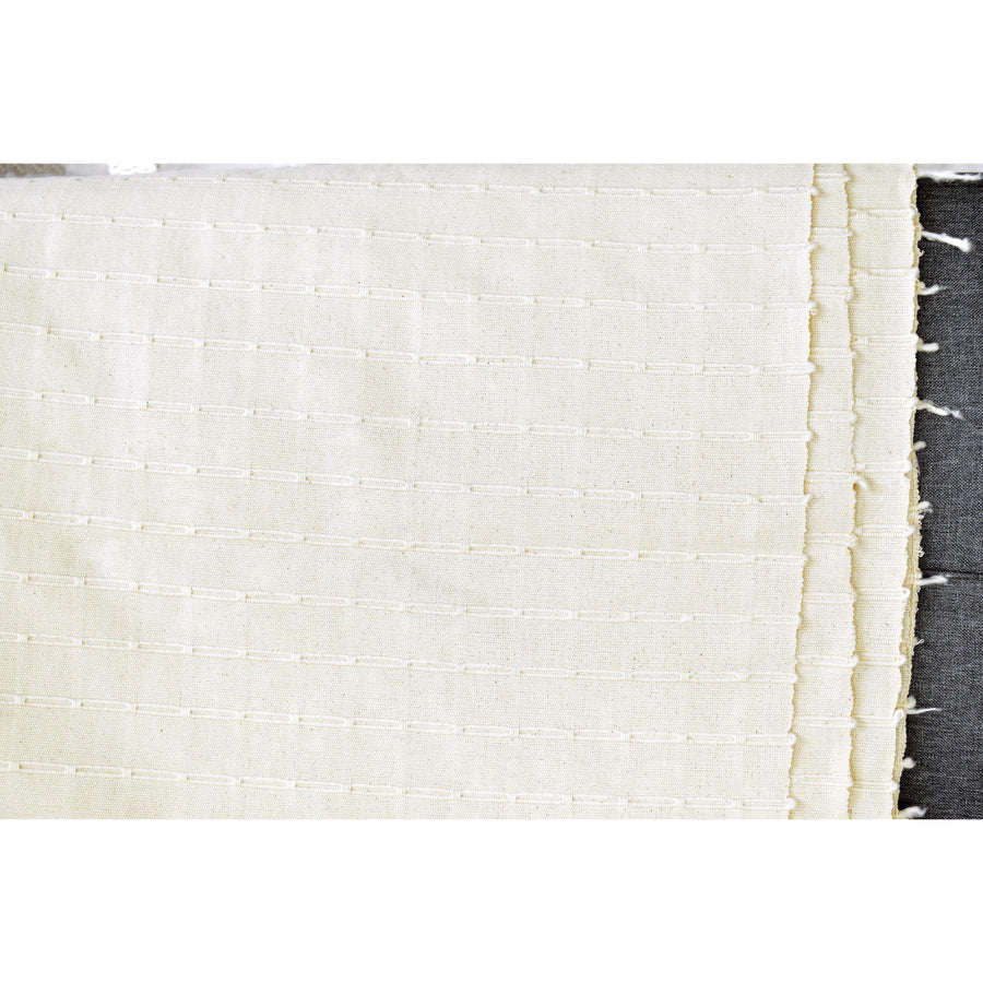 Unbleached, geometric pattern cotton, medium-weight, neutral beige color, natural cotton canvas, pillow supply, Fabric By The Yard PHA156