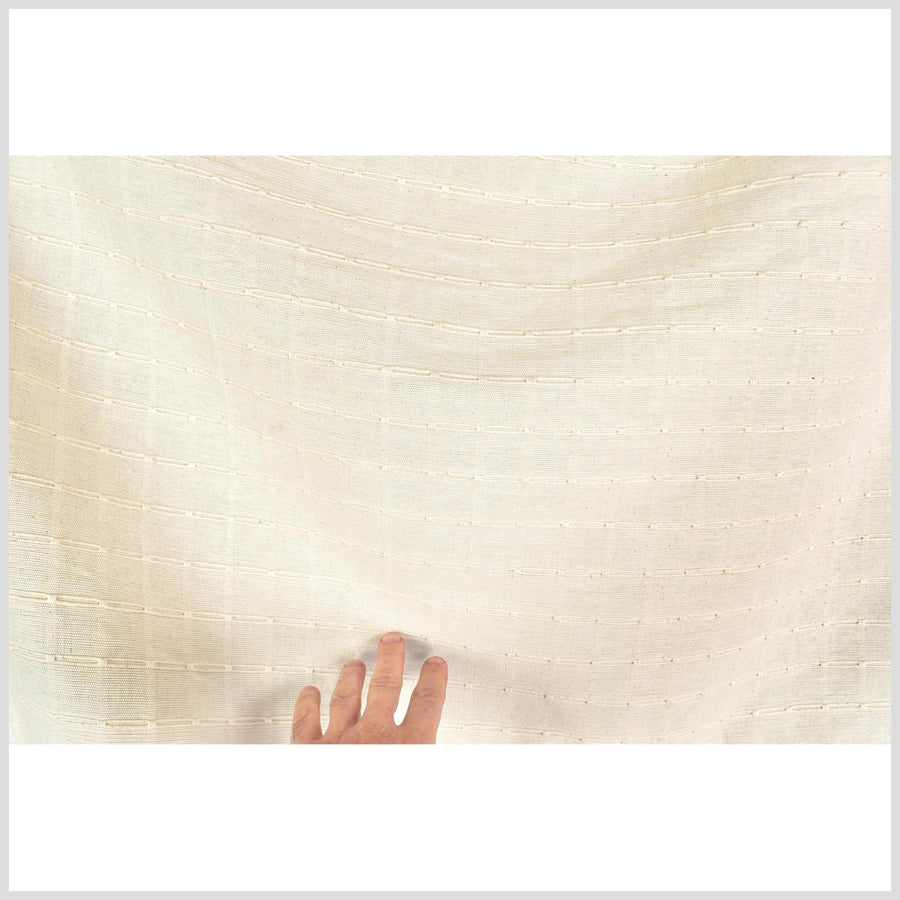 Unbleached, geometric pattern cotton, medium-weight, neutral beige color, natural cotton canvas, pillow supply, Fabric By The Yard PHA156