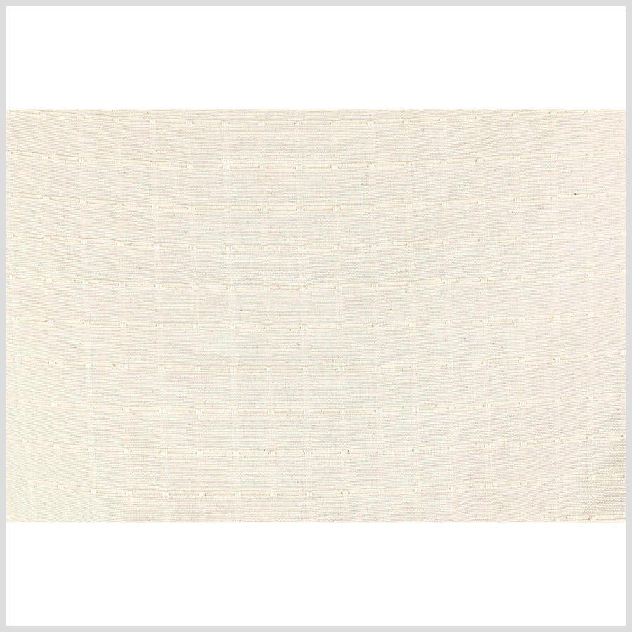 Unbleached, geometric pattern cotton, medium-weight, neutral beige color, natural cotton canvas, pillow supply, Fabric By The Yard PHA156