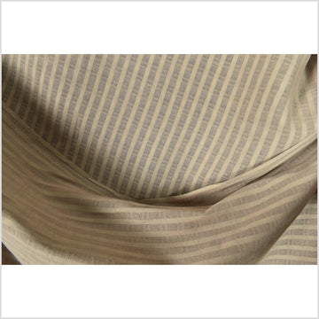 Neutral, soft beige woven cotton fabric, window pane pattern, light weight, semi sheer, Thai cloth by 10 yards PHA389-10