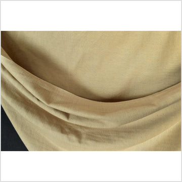 Pale yellow ocher, smooth handwoven cotton fabric, light-weight gold organic dye, Thailand craft, sold by 10 yards PHA414-10