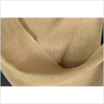 Caramel camel brown color, handwoven fat weave, 100% cotton, muted fabric, medium-weight, Thailand craft, sold per yard PHA420