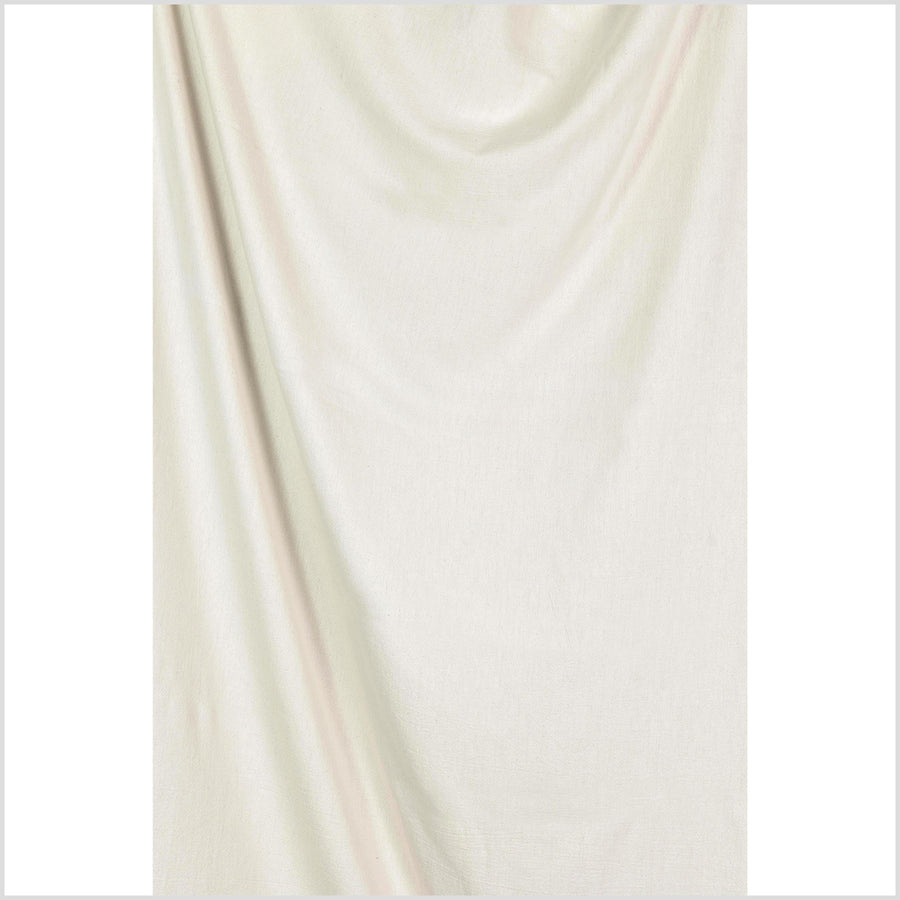 Neutral, natural, nubby cotton, medium-weight, simple and elegant off-white material, Thai woven craft supply, fabric by yard PHA447