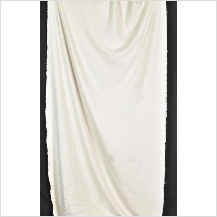Neutral, natural, nubby cotton, medium-weight, simple and elegant off-white material, Thai woven craft supply, fabric by yard PHA447