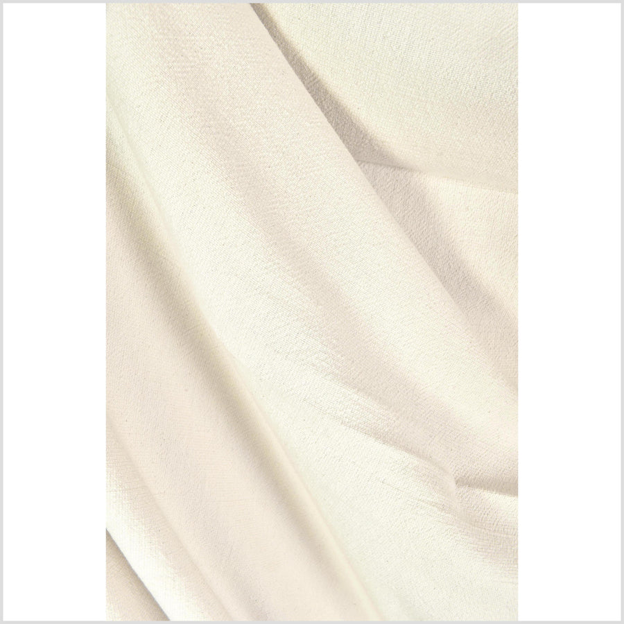 Neutral, natural, nubby cotton, medium-weight, simple and elegant off-white material, Thai woven craft supply, fabric by yard PHA447