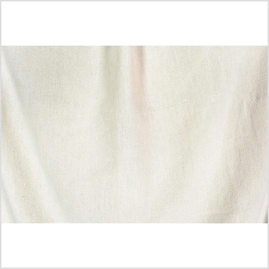 Neutral, natural, nubby cotton, medium-weight, simple and elegant off-white material, Thai woven craft supply, fabric by yard PHA447