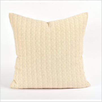 100% cotton 20 in. square decorative pillow, neutral beige, cream striped pattern VV18