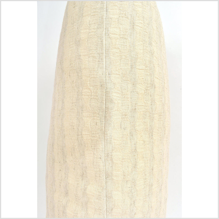 100% cotton 36 in. lumbar decorative pillow, neutral beige, cream striped pattern VV9