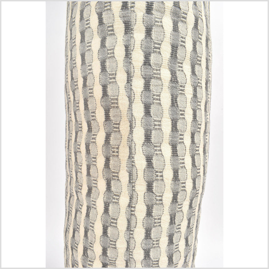 100% cotton 36 in. lumbar decorative pillow, neutral gray, beige, cream striped pattern VV6