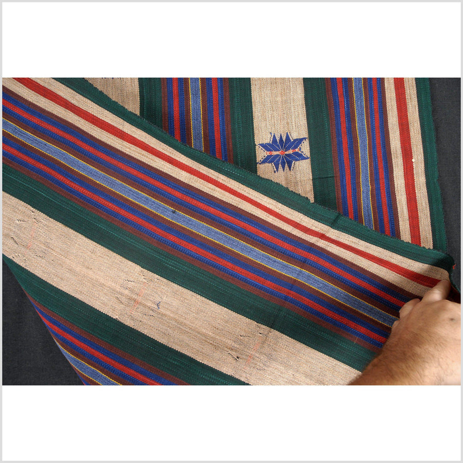 BOHO tribal textile naga bedspread ethnic bedspread, hill tribe blanket handwoven cotton Burma Myanmar India Nagaland ethnic home decor AM28